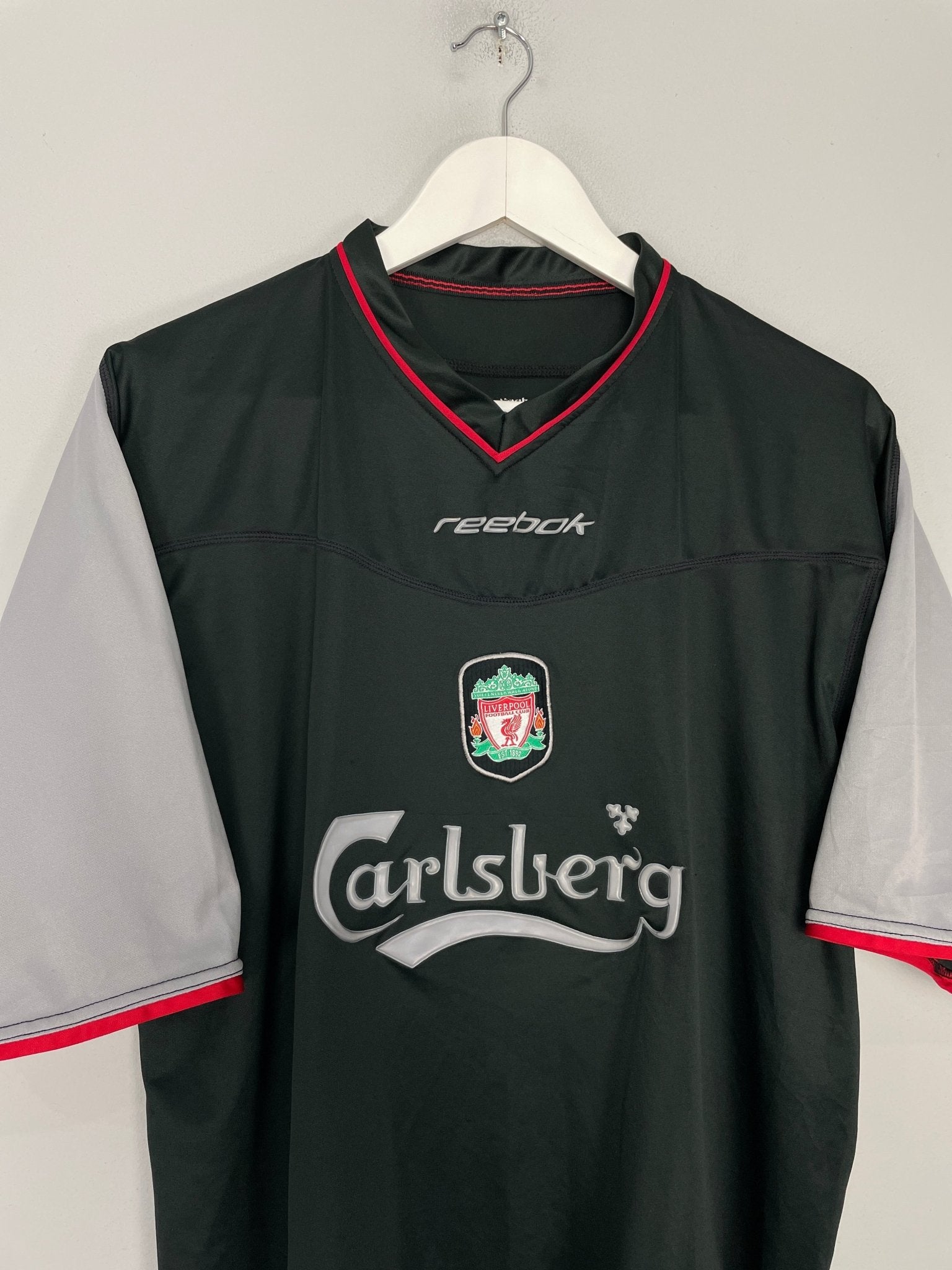 Shop 2002/04 LIVERPOOL BAROS #5 AWAY SHIRT (XL) REEBOK, classic football shirts, vintage football shirts & retro soccer jerseys at Cult Kits
