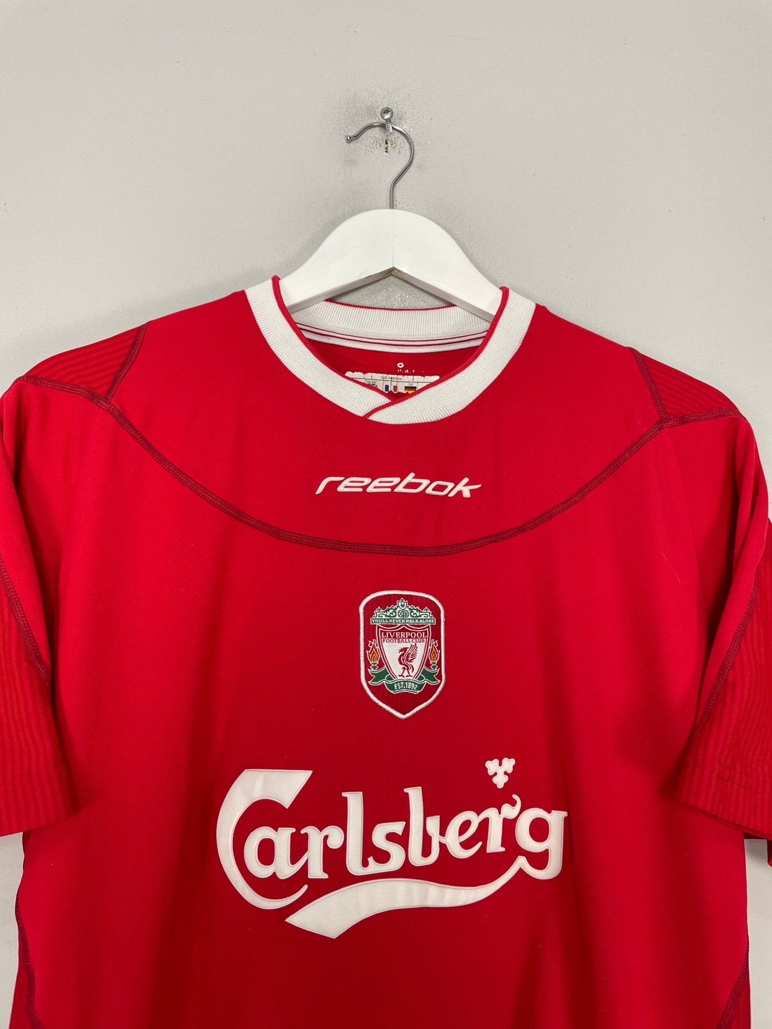 Shop 2002/04 LIVERPOOL GERRARD #17 HOME SHIRT (M) REEBOK, classic football shirts, vintage football shirts & retro soccer jerseys at Cult Kits