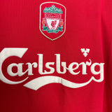 Shop 2002/04 LIVERPOOL GERRARD #17 L/S HOME SHIRT (M) REEBOK, classic football shirts, vintage football shirts & retro soccer jerseys at Cult Kits