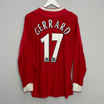 Shop 2002/04 LIVERPOOL GERRARD #17 L/S HOME SHIRT (M) REEBOK, classic football shirts, vintage football shirts & retro soccer jerseys at Cult Kits