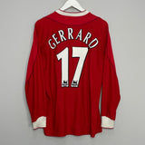 Shop 2002/04 LIVERPOOL GERRARD #17 L/S HOME SHIRT (M) REEBOK, classic football shirts, vintage football shirts & retro soccer jerseys at Cult Kits
