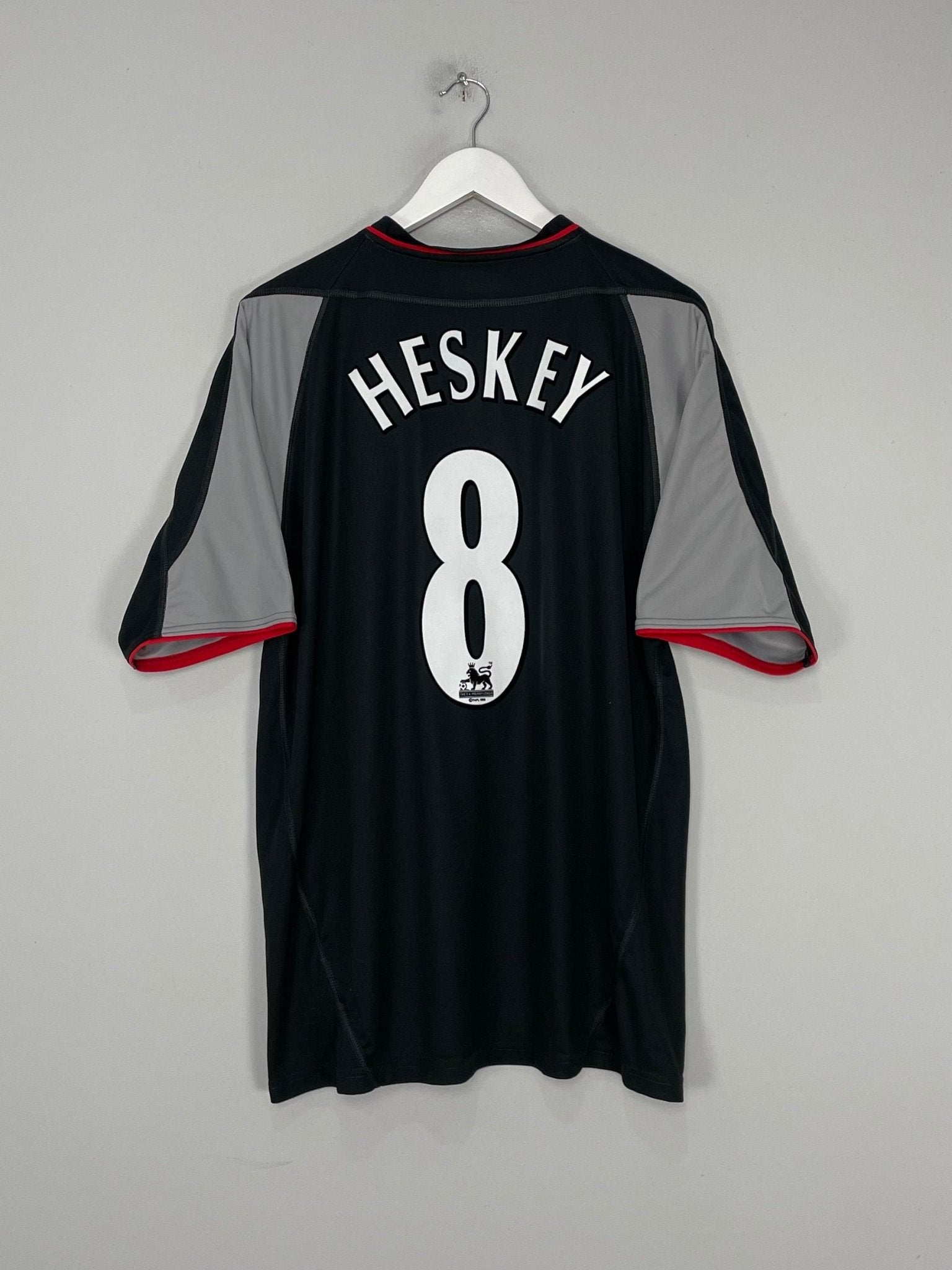 Shop 2002/04 LIVERPOOL HESKEY #8 AWAY SHIRT (XL) REEBOK, classic football shirts, vintage football shirts & retro soccer jerseys at Cult Kits