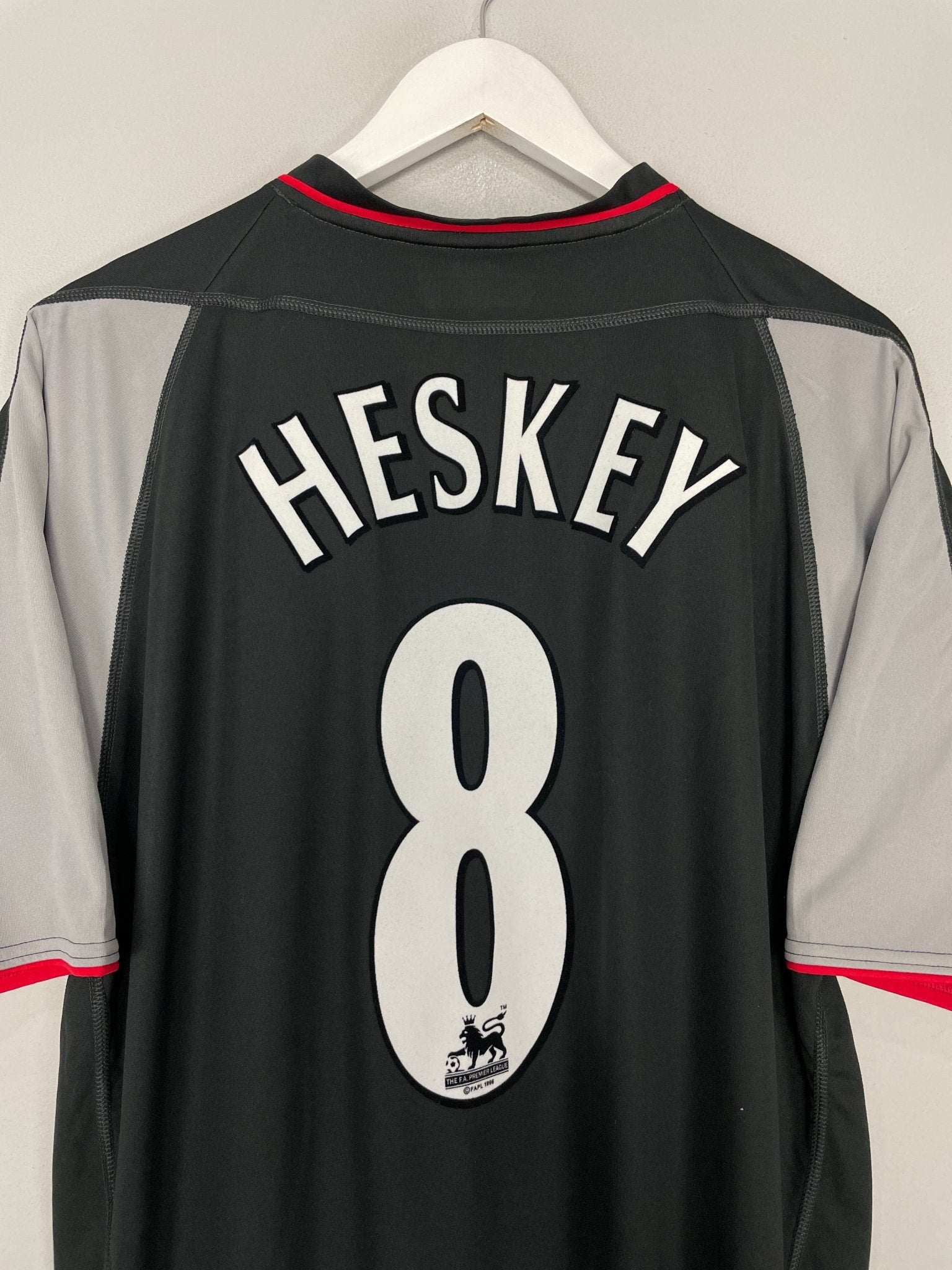 Shop 2002/04 LIVERPOOL HESKEY #8 AWAY SHIRT (XL) REEBOK, classic football shirts, vintage football shirts & retro soccer jerseys at Cult Kits