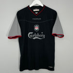 Shop 2002/04 LIVERPOOL HYPIA #4 AWAY SHIRT (M) REEBOK, classic football shirts, vintage football shirts & retro soccer jerseys at Cult Kits