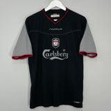 Shop 2002/04 LIVERPOOL HYPIA #4 AWAY SHIRT (M) REEBOK, classic football shirts, vintage football shirts & retro soccer jerseys at Cult Kits