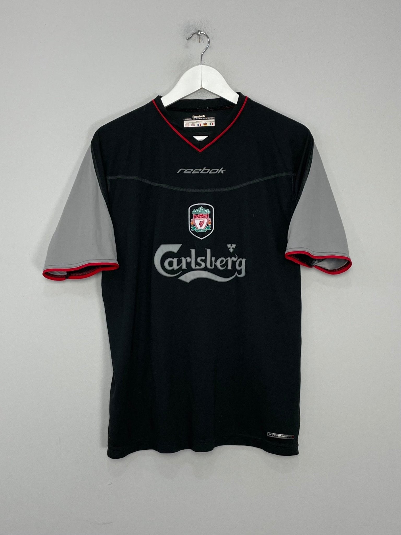 Shop 2002/04 LIVERPOOL HYPIA #4 AWAY SHIRT (M) REEBOK, classic football shirts, vintage football shirts & retro soccer jerseys at Cult Kits