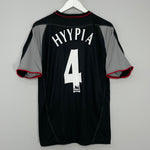 Shop 2002/04 LIVERPOOL HYPIA #4 AWAY SHIRT (M) REEBOK, classic football shirts, vintage football shirts & retro soccer jerseys at Cult Kits