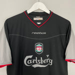 Shop 2002/04 LIVERPOOL HYPIA #4 AWAY SHIRT (M) REEBOK, classic football shirts, vintage football shirts & retro soccer jerseys at Cult Kits