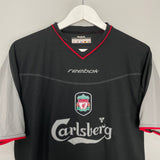 Shop 2002/04 LIVERPOOL HYPIA #4 AWAY SHIRT (M) REEBOK, classic football shirts, vintage football shirts & retro soccer jerseys at Cult Kits