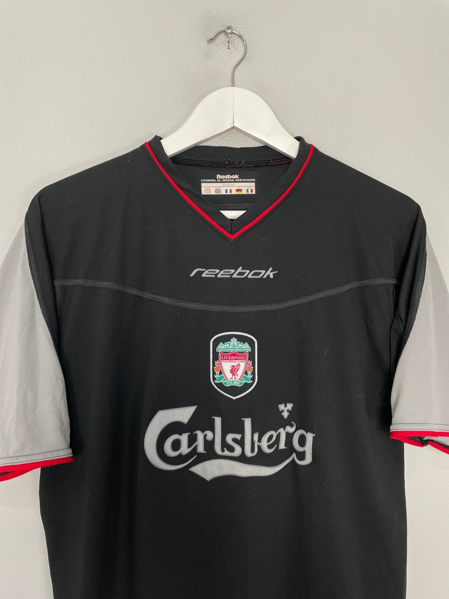 Shop 2002/04 LIVERPOOL HYPIA #4 AWAY SHIRT (M) REEBOK, classic football shirts, vintage football shirts & retro soccer jerseys at Cult Kits