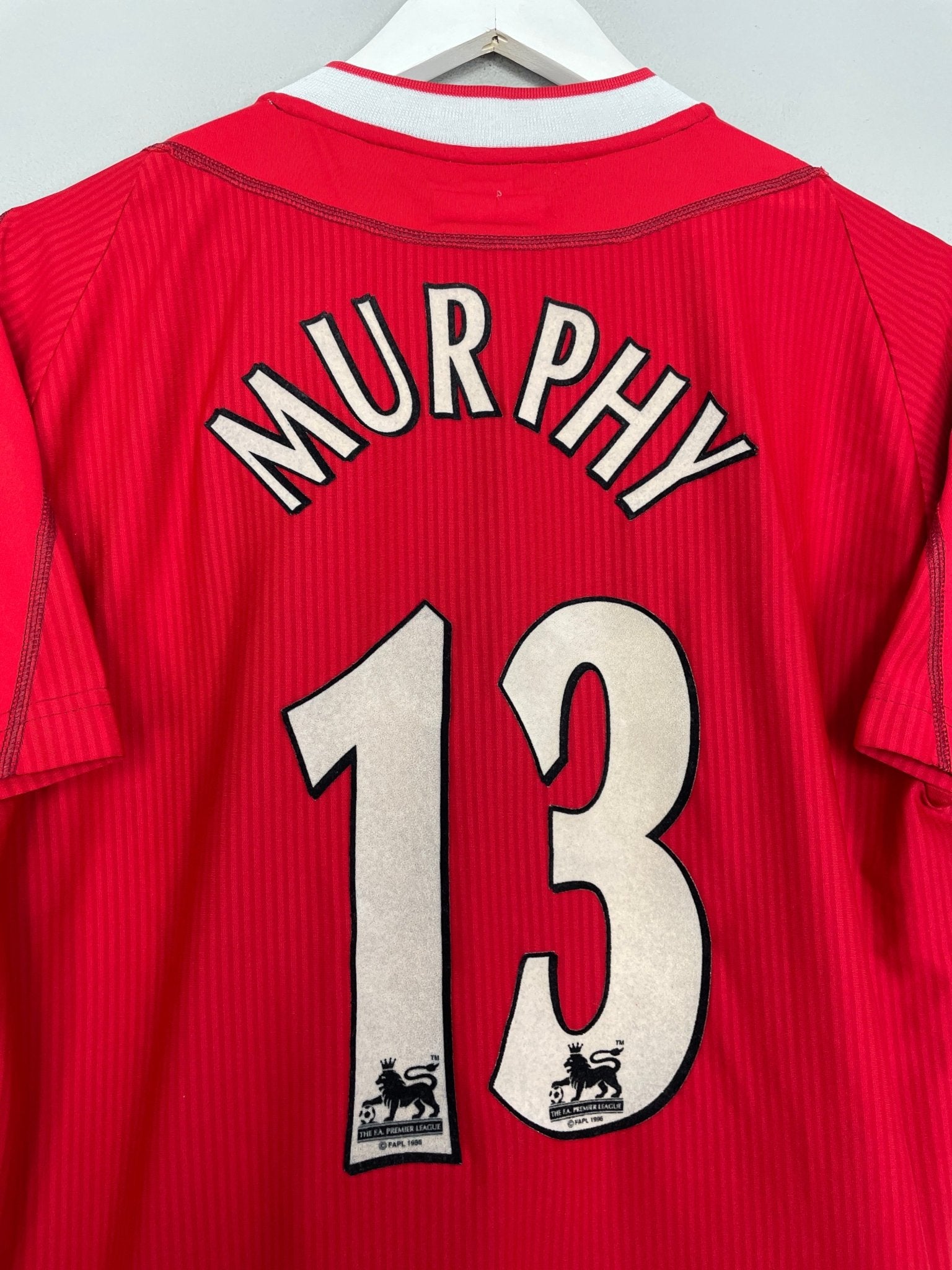Shop 2002/04 LIVERPOOL MURPHY #13 HOME SHIRT (M) REEBOK, classic football shirts, vintage football shirts & retro soccer jerseys at Cult Kits