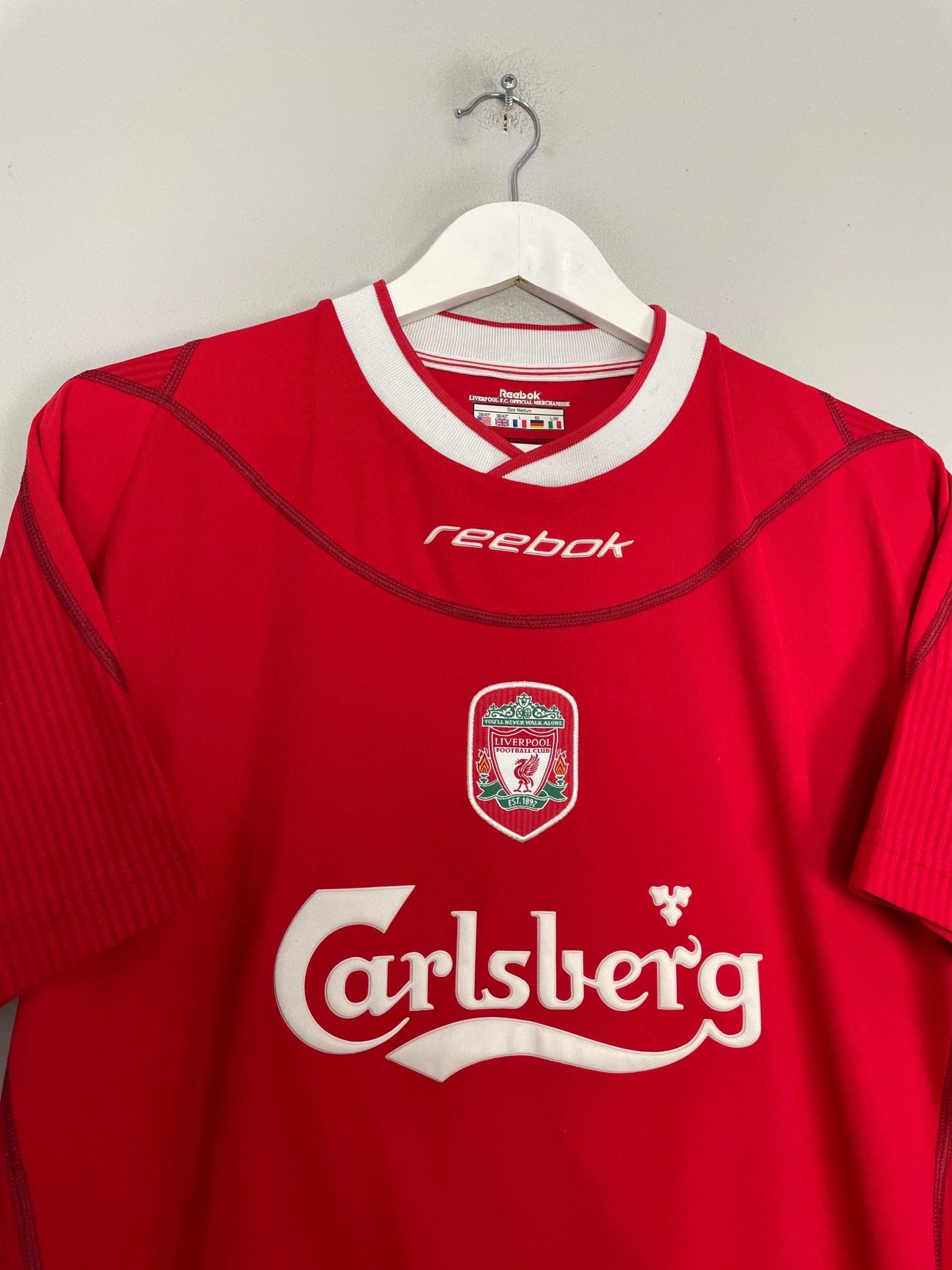 Shop 2002/04 LIVERPOOL MURPHY #13 HOME SHIRT (M) REEBOK, classic football shirts, vintage football shirts & retro soccer jerseys at Cult Kits