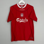 Shop 2002/04 LIVERPOOL MURPHY #13 HOME SHIRT (M) REEBOK, classic football shirts, vintage football shirts & retro soccer jerseys at Cult Kits