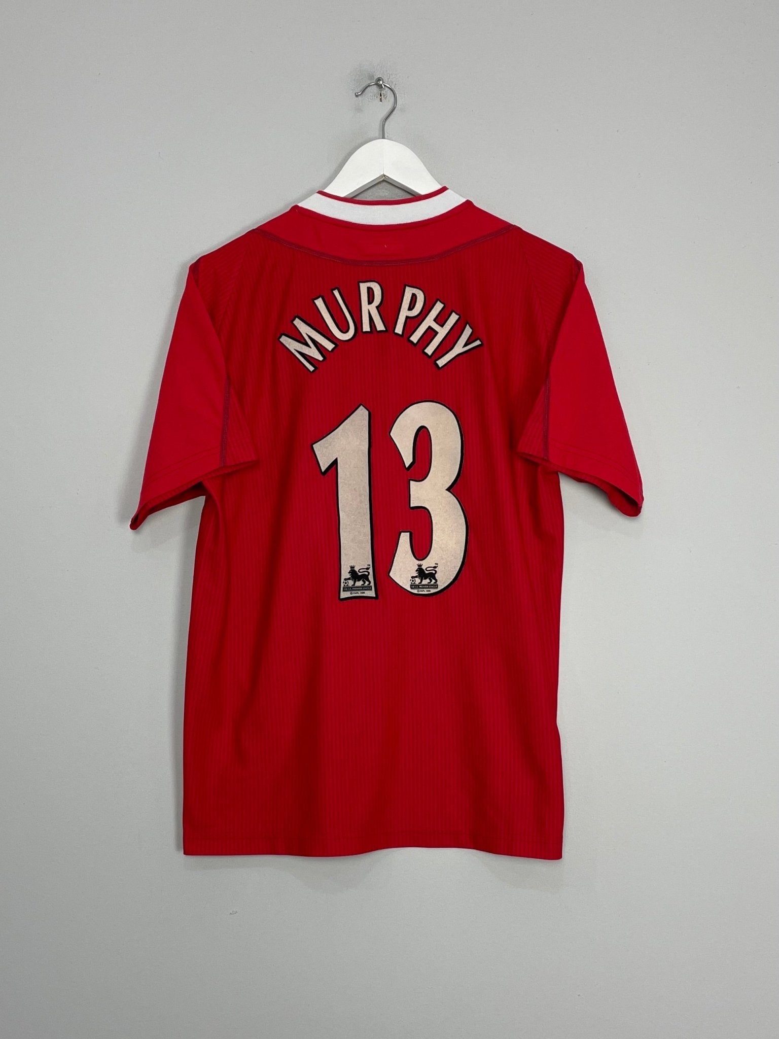 Shop 2002/04 LIVERPOOL MURPHY #13 HOME SHIRT (M) REEBOK, classic football shirts, vintage football shirts & retro soccer jerseys at Cult Kits