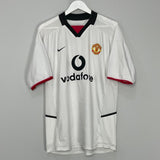 Shop 2002/04 MANCHESTER UNITED AWAY SHIRT (L) NIKE, classic football shirts, vintage football shirts & retro soccer jerseys at Cult Kits