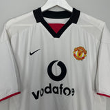 Shop 2002/04 MANCHESTER UNITED AWAY SHIRT (L) NIKE, classic football shirts, vintage football shirts & retro soccer jerseys at Cult Kits