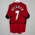 Shop 2002/04 MANCHESTER UNITED BECKHAM #7 HOME SHIRT (L) NIKE, classic football shirts, vintage football shirts & retro soccer jerseys at Cult Kits