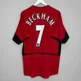 Shop 2002/04 MANCHESTER UNITED BECKHAM #7 HOME SHIRT (L) NIKE, classic football shirts, vintage football shirts & retro soccer jerseys at Cult Kits