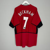 Shop 2002/04 MANCHESTER UNITED BECKHAM #7 HOME SHIRT (XL) NIKE, classic football shirts, vintage football shirts & retro soccer jerseys at Cult Kits