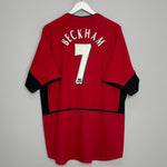 Shop 2002/04 MANCHESTER UNITED BECKHAM #7 HOME SHIRT (XL) NIKE, classic football shirts, vintage football shirts & retro soccer jerseys at Cult Kits