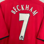 Shop 2002/04 MANCHESTER UNITED BECKHAM #7 HOME SHIRT (XL) NIKE, classic football shirts, vintage football shirts & retro soccer jerseys at Cult Kits