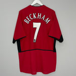 Shop 2002/04 MANCHESTER UNITED BECKHAM #7 HOME SHIRT (XL) NIKE, classic football shirts, vintage football shirts & retro soccer jerseys at Cult Kits