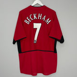 Shop 2002/04 MANCHESTER UNITED BECKHAM #7 HOME SHIRT (XL) NIKE, classic football shirts, vintage football shirts & retro soccer jerseys at Cult Kits