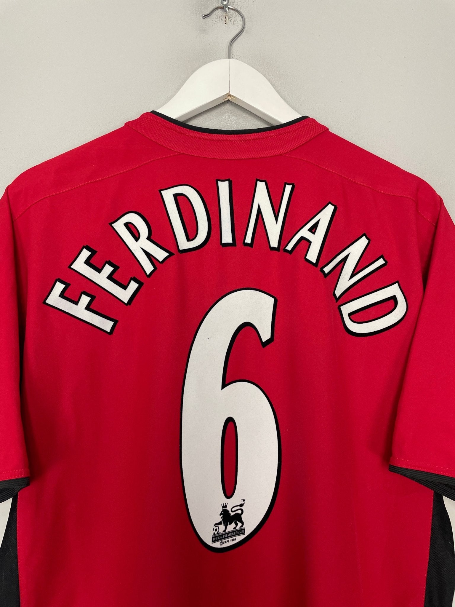 Shop 2002/04 MANCHESTER UNITED FERDINAND #6 HOME SHIRT (L) NIKE, classic football shirts, vintage football shirts & retro soccer jerseys at Cult Kits