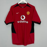 Shop 2002/04 MANCHESTER UNITED HOME SHIRT (M) NIKE, classic football shirts, vintage football shirts & retro soccer jerseys at Cult Kits