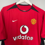 Shop 2002/04 MANCHESTER UNITED HOME SHIRT (M) NIKE, classic football shirts, vintage football shirts & retro soccer jerseys at Cult Kits