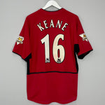 Shop 2002/04 MANCHESTER UNITED KEANE #16 HOME SHIRT (M) NIKE, classic football shirts, vintage football shirts & retro soccer jerseys at Cult Kits