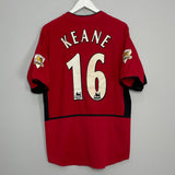 Shop 2002/04 MANCHESTER UNITED KEANE #16 HOME SHIRT (M) NIKE, classic football shirts, vintage football shirts & retro soccer jerseys at Cult Kits