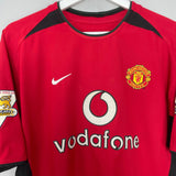 Shop 2002/04 MANCHESTER UNITED KEANE #16 HOME SHIRT (M) NIKE, classic football shirts, vintage football shirts & retro soccer jerseys at Cult Kits