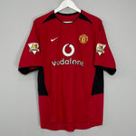 Shop 2002/04 MANCHESTER UNITED KEANE #16 HOME SHIRT (M) NIKE, classic football shirts, vintage football shirts & retro soccer jerseys at Cult Kits