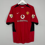 Shop 2002/04 MANCHESTER UNITED KEANE #16 HOME SHIRT (M) NIKE, classic football shirts, vintage football shirts & retro soccer jerseys at Cult Kits