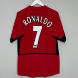 Shop 2002/04 MANCHESTER UNITED RONALDO #7 HOME SHIRT (M) NIKE, classic football shirts, vintage football shirts & retro soccer jerseys at Cult Kits