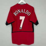 Shop 2002/04 MANCHESTER UNITED RONALDO #7 HOME SHIRT (M) NIKE, classic football shirts, vintage football shirts & retro soccer jerseys at Cult Kits