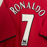 Shop 2002/04 MANCHESTER UNITED RONALDO #7 HOME SHIRT (XL) NIKE, classic football shirts, vintage football shirts & retro soccer jerseys at Cult Kits