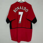Shop 2002/04 MANCHESTER UNITED RONALDO #7 HOME SHIRT (XL) NIKE, classic football shirts, vintage football shirts & retro soccer jerseys at Cult Kits