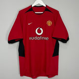 Shop 2002/04 MANCHESTER UNITED SCHOLES #18 HOME SHIRT (L) NIKE, classic football shirts, vintage football shirts & retro soccer jerseys at Cult Kits