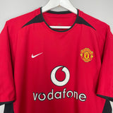 Shop 2002/04 MANCHESTER UNITED SCHOLES #18 HOME SHIRT (L) NIKE, classic football shirts, vintage football shirts & retro soccer jerseys at Cult Kits