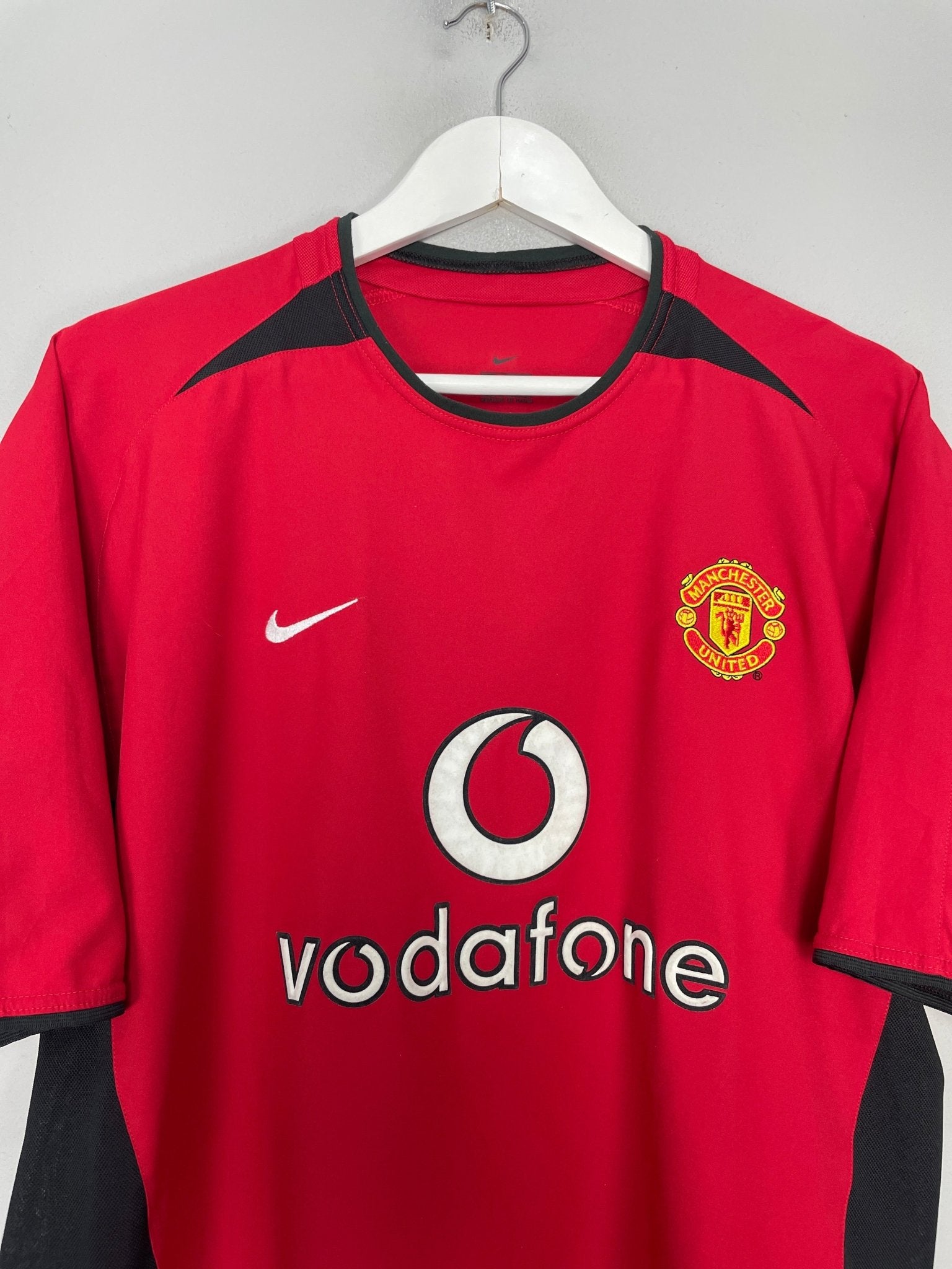 Shop 2002/04 MANCHESTER UNITED SCHOLES #18 HOME SHIRT (L) NIKE, classic football shirts, vintage football shirts & retro soccer jerseys at Cult Kits