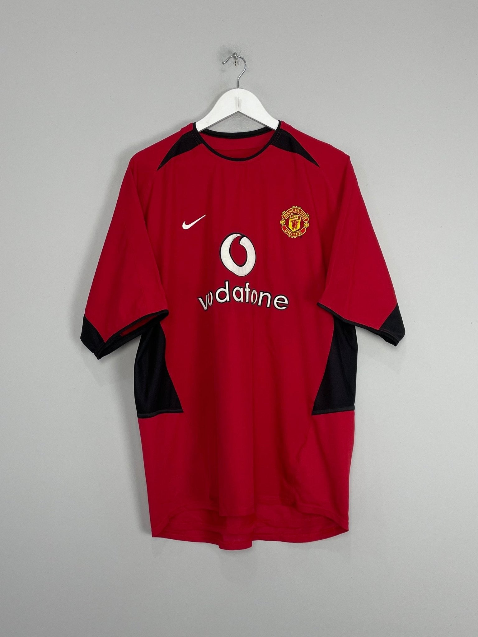 Shop 2002/04 MANCHESTER UNITED SOLSKJAER #20 HOME SHIRT (L) NIKE, classic football shirts, vintage football shirts & retro soccer jerseys at Cult Kits