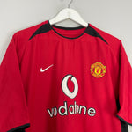 Shop 2002/04 MANCHESTER UNITED SOLSKJAER #20 HOME SHIRT (L) NIKE, classic football shirts, vintage football shirts & retro soccer jerseys at Cult Kits