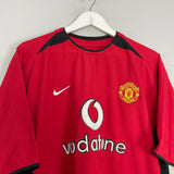 Shop 2002/04 MANCHESTER UNITED SOLSKJAER #20 HOME SHIRT (L) NIKE, classic football shirts, vintage football shirts & retro soccer jerseys at Cult Kits