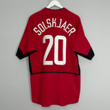 Shop 2002/04 MANCHESTER UNITED SOLSKJAER #20 HOME SHIRT (L) NIKE, classic football shirts, vintage football shirts & retro soccer jerseys at Cult Kits