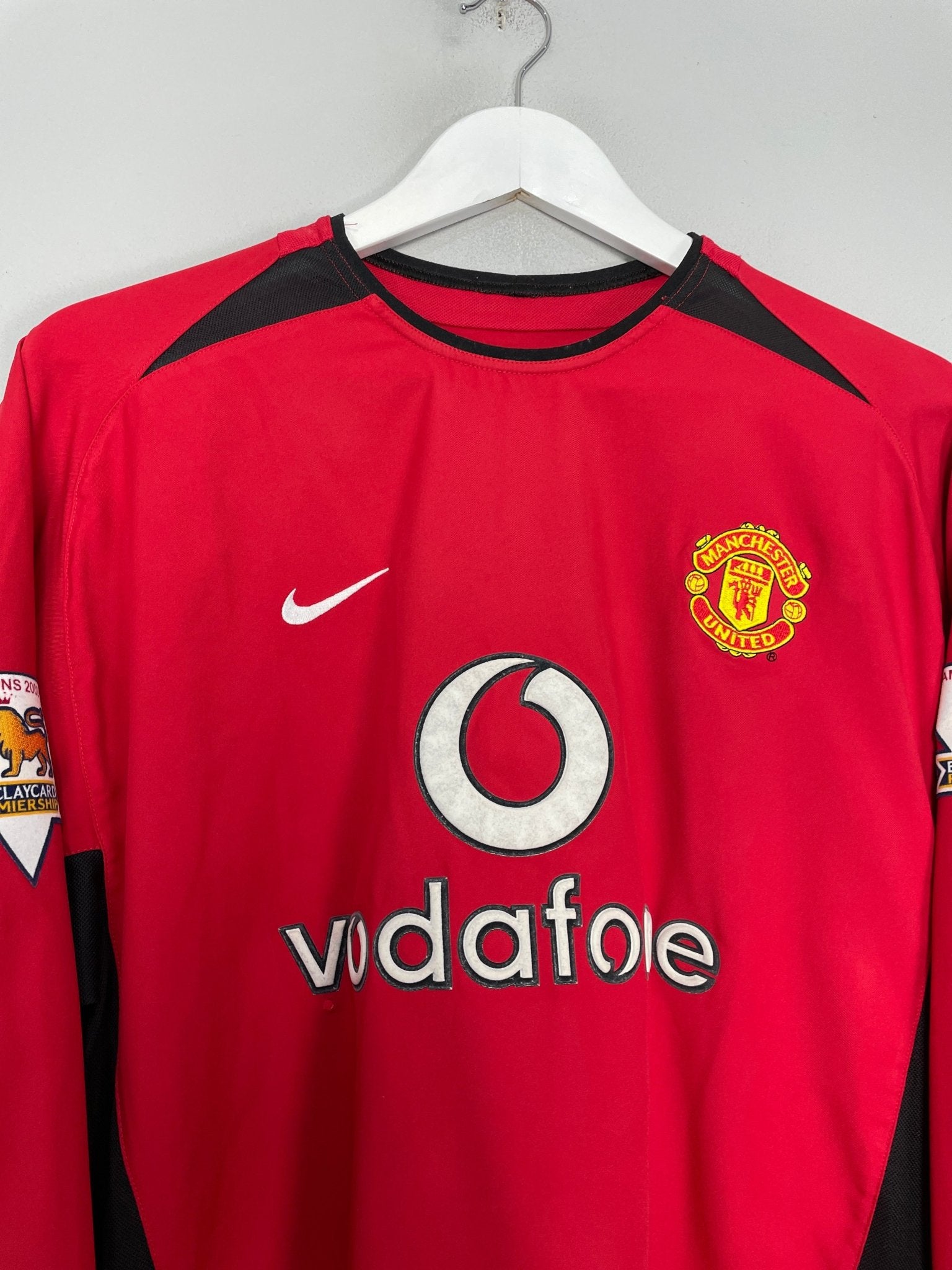 Shop 2002/04 MANCHESTER UNITED V.NISTELROOY #10 L/S HOME SHIRT (M) NIKE, classic football shirts, vintage football shirts & retro soccer jerseys at Cult Kits