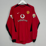 Shop 2002/04 MANCHESTER UNITED V.NISTELROOY #10 L/S HOME SHIRT (M) NIKE, classic football shirts, vintage football shirts & retro soccer jerseys at Cult Kits