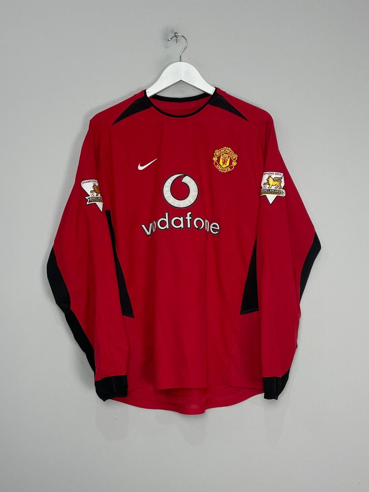 Shop 2002/04 MANCHESTER UNITED V.NISTELROOY #10 L/S HOME SHIRT (M) NIKE, classic football shirts, vintage football shirts & retro soccer jerseys at Cult Kits