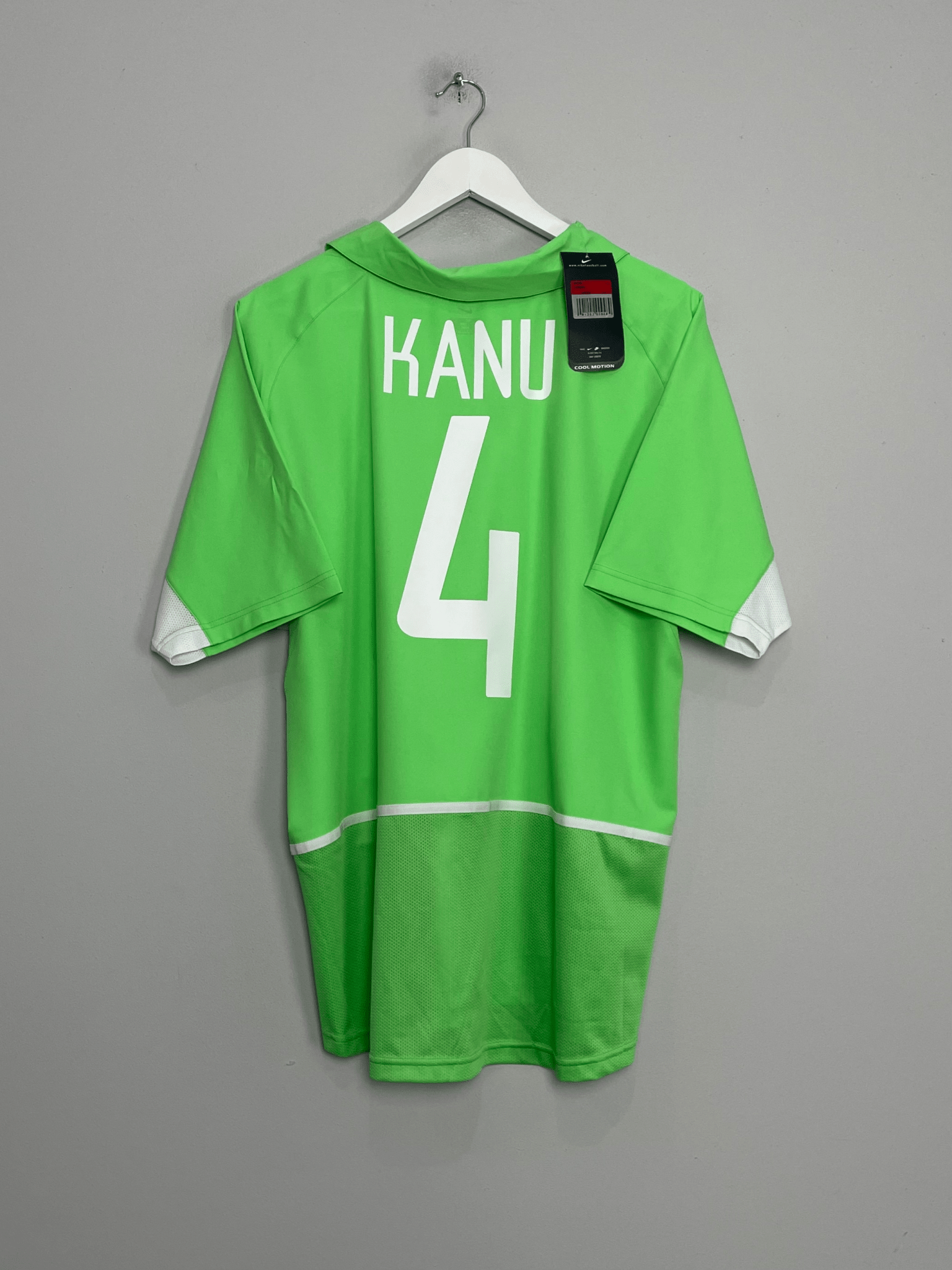 Shop 2002/04 NIGERIA KANU #4 *BNWT* HOME SHIRT (L) NIKE, classic football shirts, vintage football shirts & retro soccer jerseys at Cult Kits
